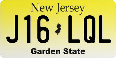 NJ license plate J16LQL