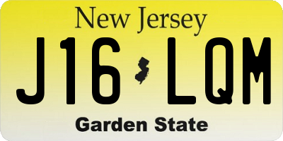 NJ license plate J16LQM