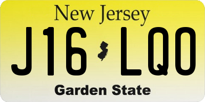 NJ license plate J16LQO