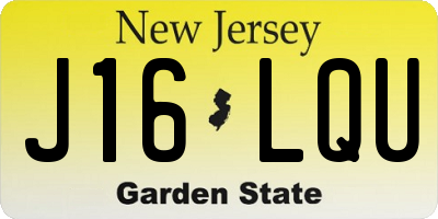 NJ license plate J16LQU