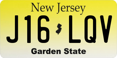 NJ license plate J16LQV
