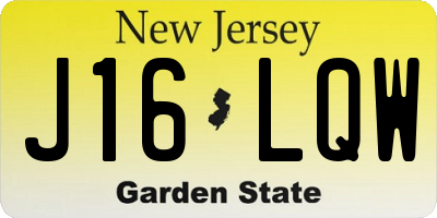NJ license plate J16LQW