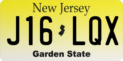 NJ license plate J16LQX