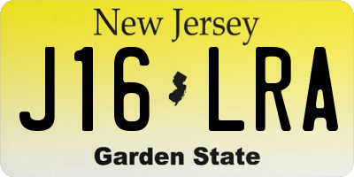 NJ license plate J16LRA
