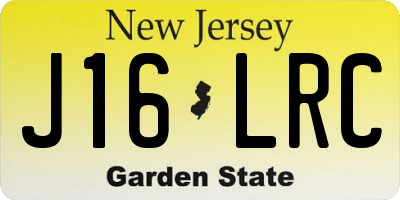 NJ license plate J16LRC