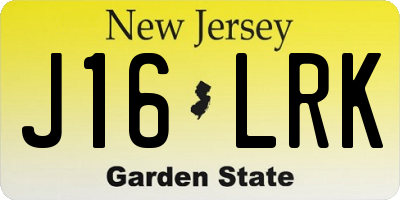 NJ license plate J16LRK