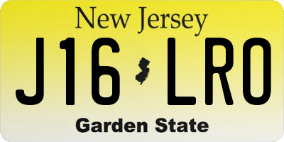 NJ license plate J16LRO