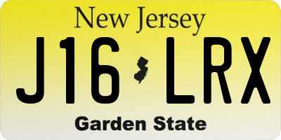 NJ license plate J16LRX
