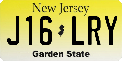NJ license plate J16LRY