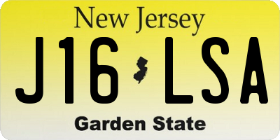 NJ license plate J16LSA