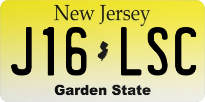 NJ license plate J16LSC