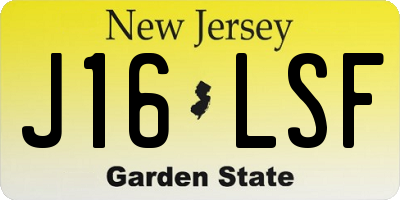 NJ license plate J16LSF