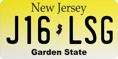 NJ license plate J16LSG
