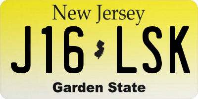 NJ license plate J16LSK