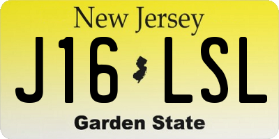 NJ license plate J16LSL