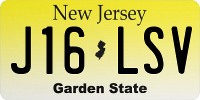 NJ license plate J16LSV
