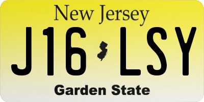 NJ license plate J16LSY