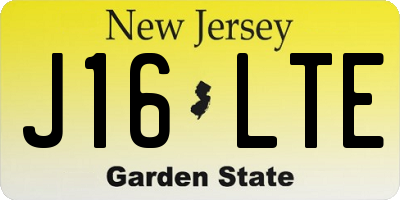 NJ license plate J16LTE