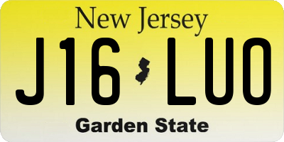 NJ license plate J16LUO