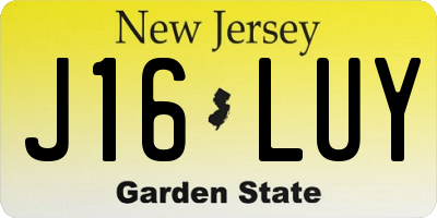 NJ license plate J16LUY