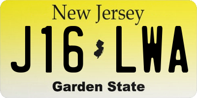 NJ license plate J16LWA