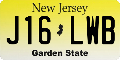 NJ license plate J16LWB