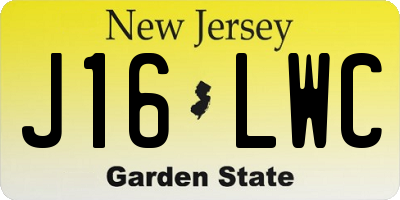 NJ license plate J16LWC