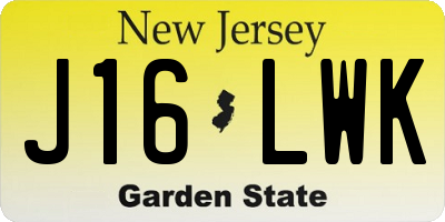NJ license plate J16LWK