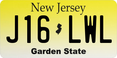 NJ license plate J16LWL