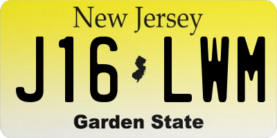 NJ license plate J16LWM