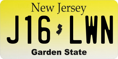 NJ license plate J16LWN