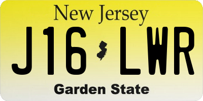 NJ license plate J16LWR