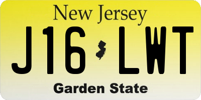 NJ license plate J16LWT