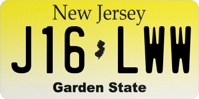 NJ license plate J16LWW