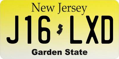 NJ license plate J16LXD
