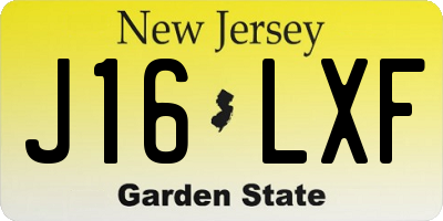 NJ license plate J16LXF