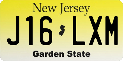 NJ license plate J16LXM