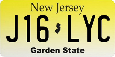 NJ license plate J16LYC