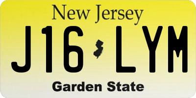 NJ license plate J16LYM