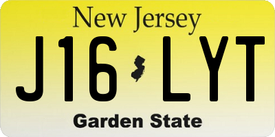 NJ license plate J16LYT