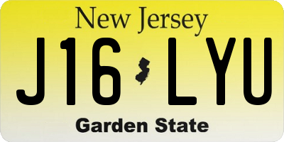 NJ license plate J16LYU
