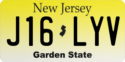 NJ license plate J16LYV