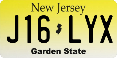 NJ license plate J16LYX