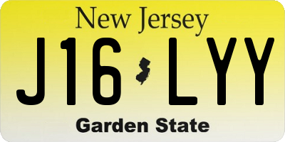 NJ license plate J16LYY