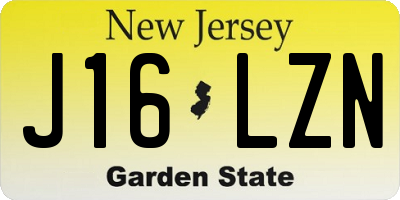 NJ license plate J16LZN