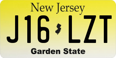 NJ license plate J16LZT