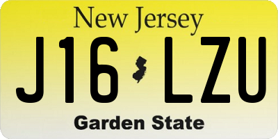 NJ license plate J16LZU