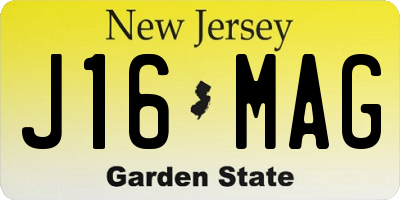 NJ license plate J16MAG
