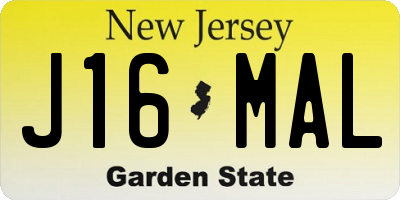 NJ license plate J16MAL