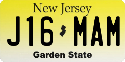 NJ license plate J16MAM
